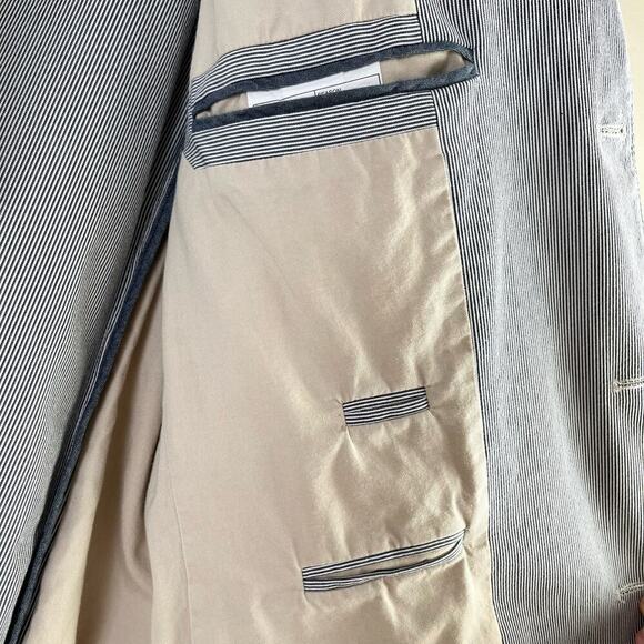 J.Crew Seersucker Clayton‎ Sportcoat 3-Button Blazer Jacket 100% Cotton, Large - Picture 11 of 12
